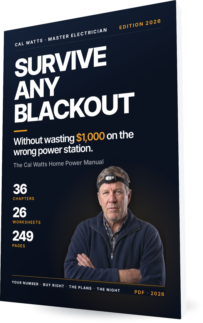 Survive Any Blackout — the manual, 3D view of the PDF cover